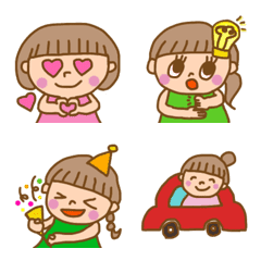 girl ofvarious expressions.Emoji3