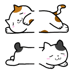Emoji connected by unmotivated cats