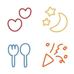 loose and cute! line drawing emoji