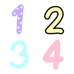 Emoji, numbers, beautiful colors, cute 1