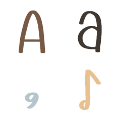 Cute handwriting alphabet ABC emoji V11
