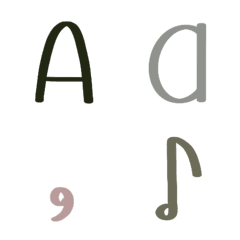 Cute handwriting alphabet ABC emoji V12