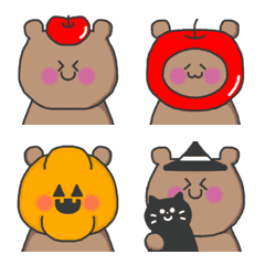 Emoji bear that can be used in autumn.