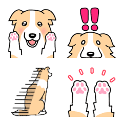 Dog Emoji Border Collie(Cream & white)