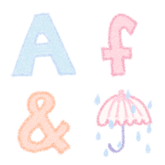 Crayon pastel alphabets and Emoji
