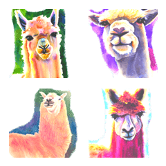 emoji aquarela de alpaca