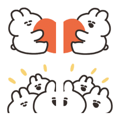 Emoji of rabbits that can be connected