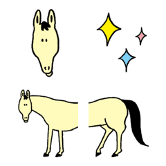 ゆるい馬のシンプル絵文字（つながるよ）