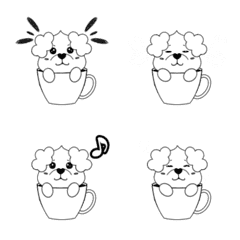 coffee and poodle emoji