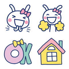 Use Cute Almost White Rabbit Emoji