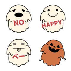 halloween Emoji of various ghosts