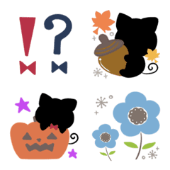 Nordic style Black cat move Emoji4