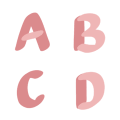 英文字母ABCD粉色