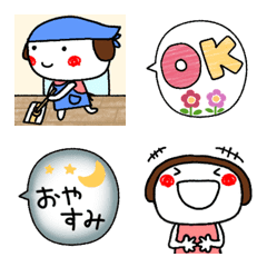 girl and fukisasi emoji.