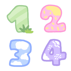 Number cute colourful minimal emoji