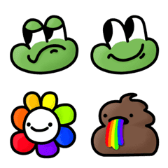 Cute frog Emoji set