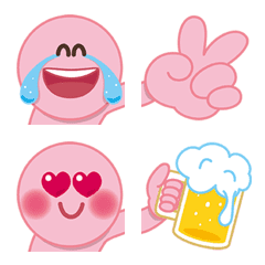 Emoji connecting face and hand sign