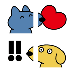 Blue dog & Yellow dog EMOJI
