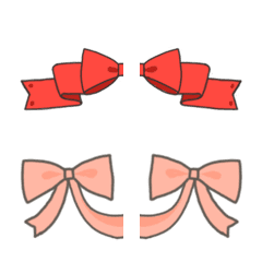 Connected cute ribbon emoji