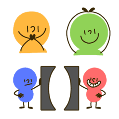 colorful unique stick figures Emoji