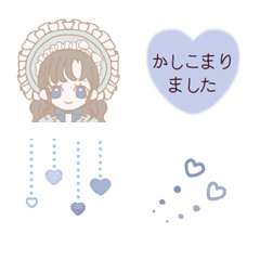 cute  girl's emoji in a Lolita style.