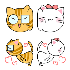 Red tabby cat & White cat Emoji