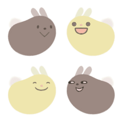 Yellow and brown bean-rabbits
