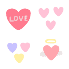 simple pastel hearts Emoji.