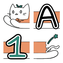 Sapling cat - long emoji Alphabet & Num