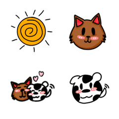 cat emoji with friends