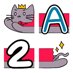Diadem cat - long emoji Alphabet & Num