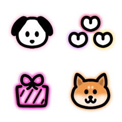 Dog neon animation emoji