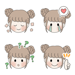 Girl with expressive bun hair