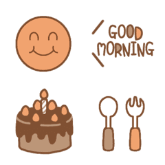 Simple brown color emoji