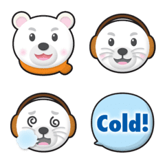 polar bear & seal winter fashion emoji