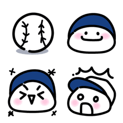Expressive baseball player emoticons.