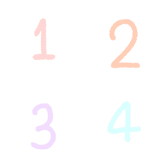 Emoji 1-9 pastel color – LINE Emoji | LINE STORE