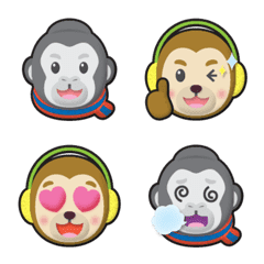 gorilla & monkey winter fashion emoji