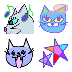 Emoji of colorful cats3