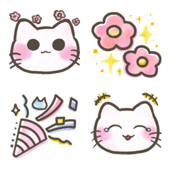 very cute white cat emoji