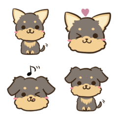 Cute word Yorkshire terrier move emoji