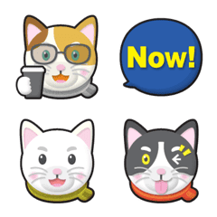 three cats winter fashion emoji