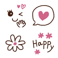 pink and brown cute Emoji