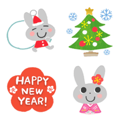 小兔子動態表情貼❤日式聖誕節＆新年
