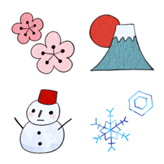 Japanese style Emoji winter version