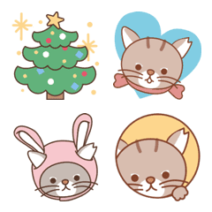 Emoji of a bobtail cat - winter