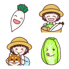 農業女子と柴わんこ(秋野菜・冬野菜)2