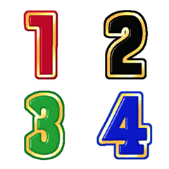 Number classic gold emoji 3