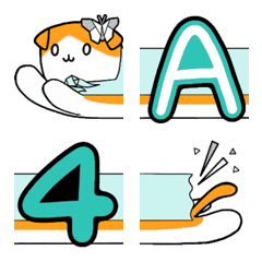 Origami cat - long emoji Alphabet & Num