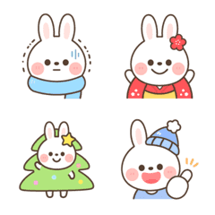 Rabbit emoji that can be used in winter